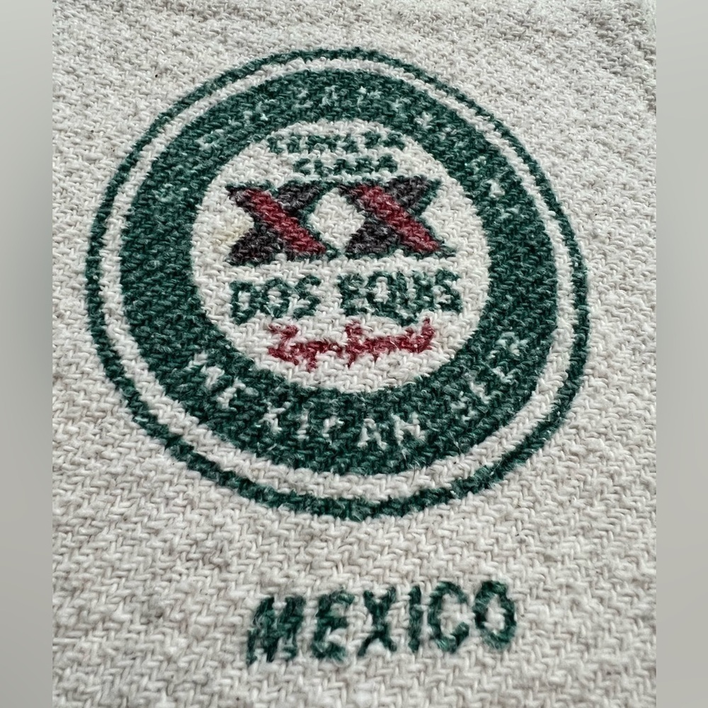 Vintage Dos Equis Zarape Hoodie Double Sided Graphic Logo Print - Picture 6 of 7